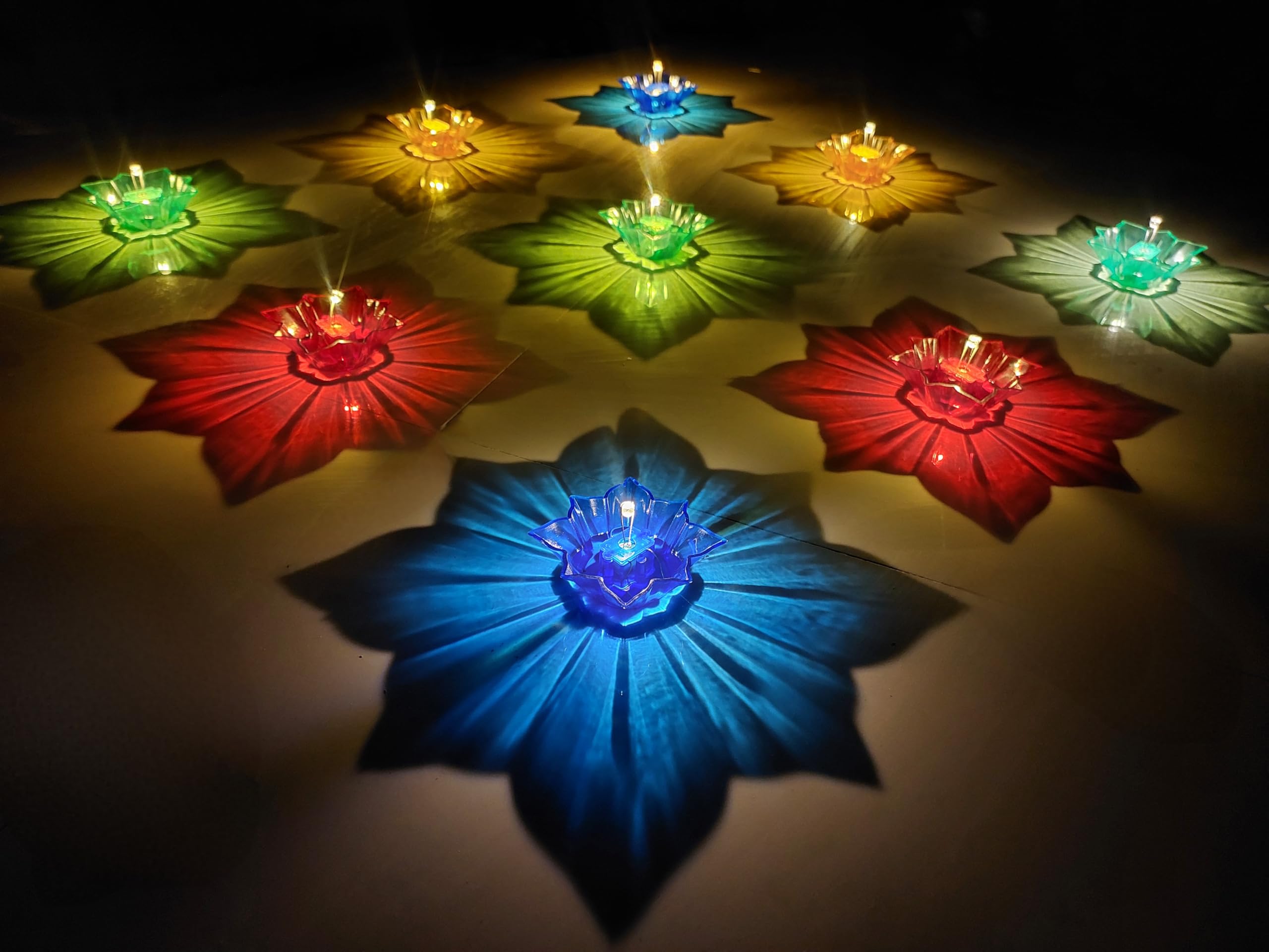 3D Rangoli Diya 6 Pcs Big Size | Decorative LED Rangoli Diyas For Diwali, Puja &amp;amp;amp;amp;amp; Home Decoration