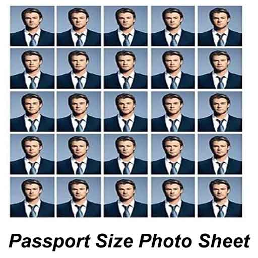 A4 Size Passport Photo Sheet – 42 Passport Size Photos | High Quality Photo Printing